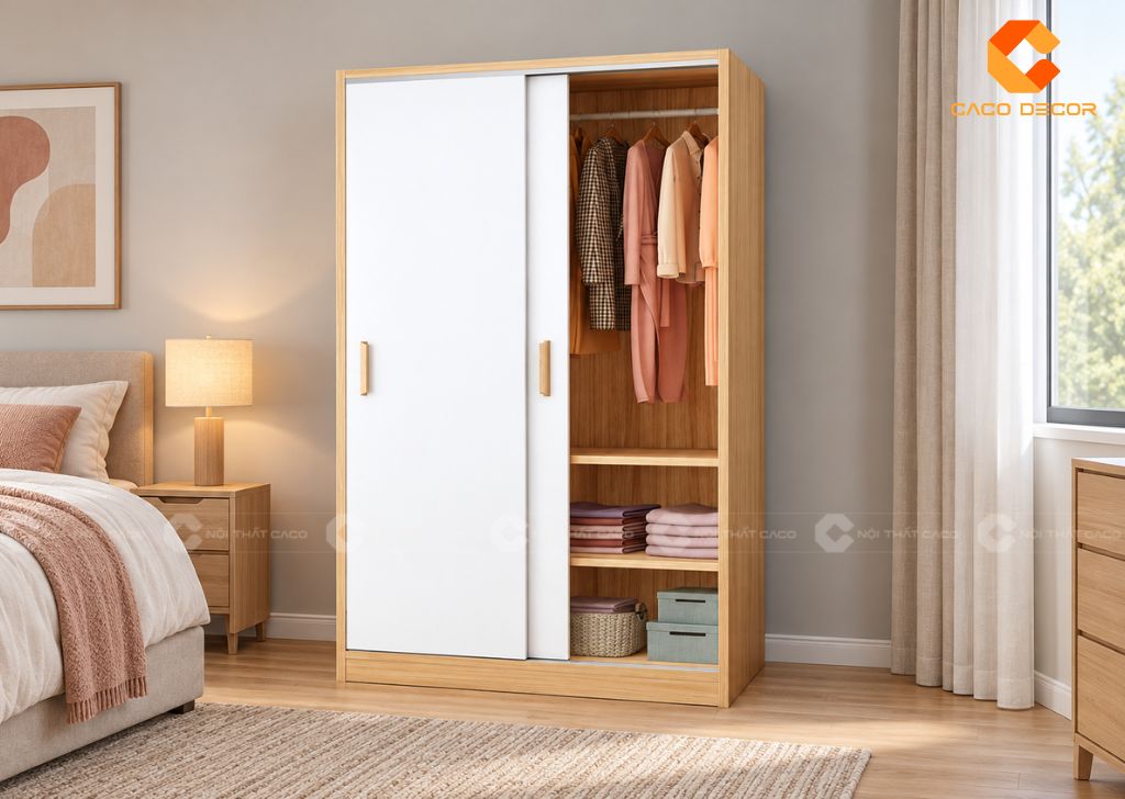 20 Mẫu Tủ Quần Áo 2 Cánh 1m2 Nhỏ Gọn, Bảo Hành 2 Năm 4