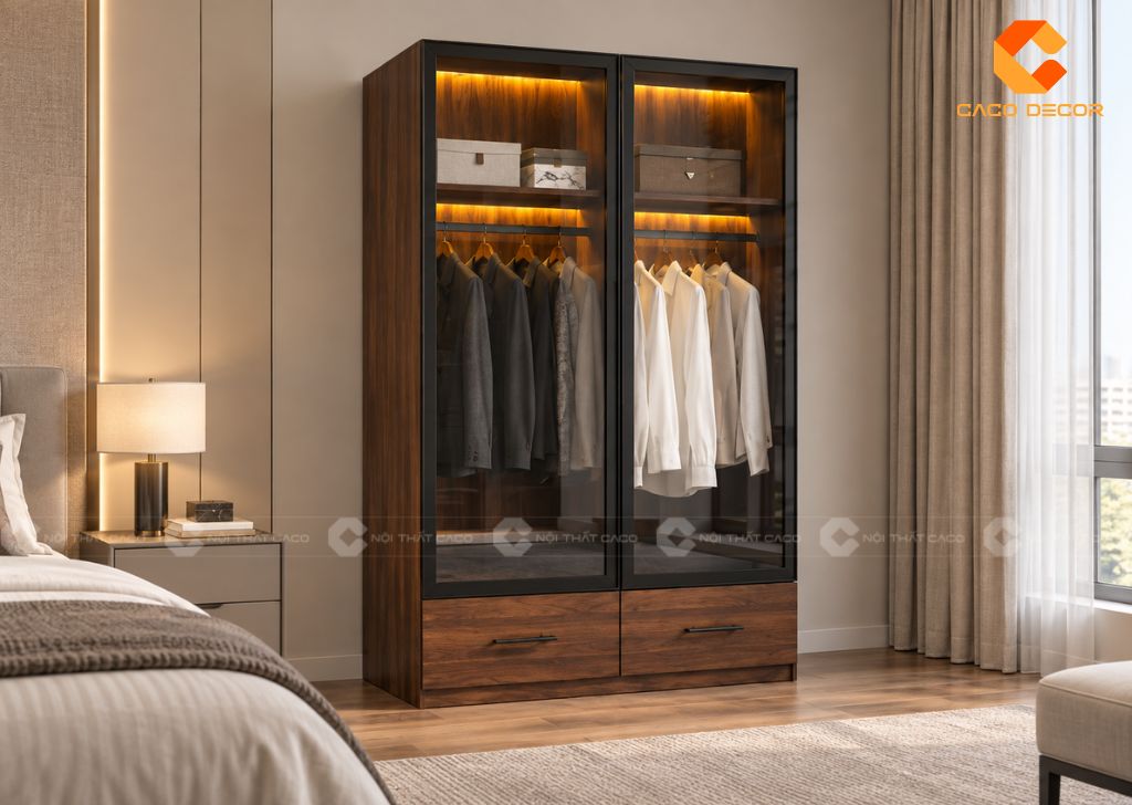 20 Mẫu Tủ Quần Áo 2 Cánh 1m2 Nhỏ Gọn, Bảo Hành 2 Năm 7