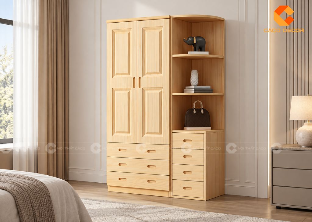 20 Mẫu Tủ Quần Áo 2 Cánh 1m2 Nhỏ Gọn, Bảo Hành 2 Năm 19