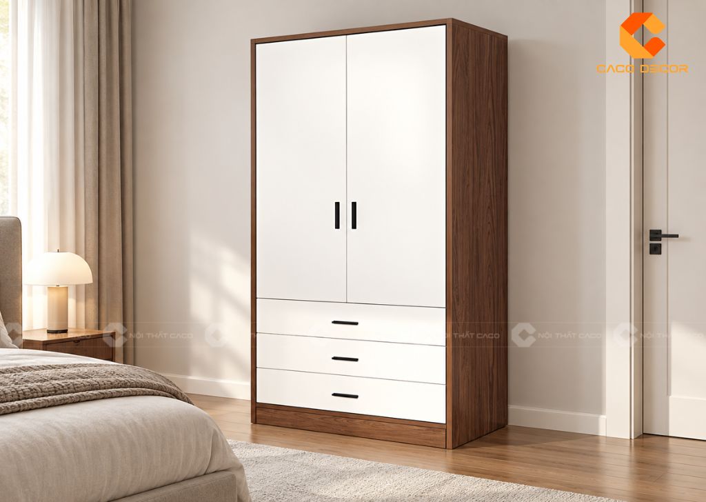 20 Mẫu Tủ Quần Áo 2 Cánh 1m2 Nhỏ Gọn, Bảo Hành 2 Năm 22