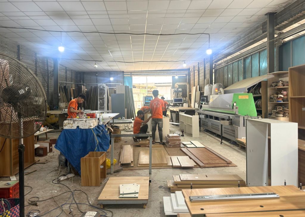 Không gian quy mô xưởng sản xuất CaCo
