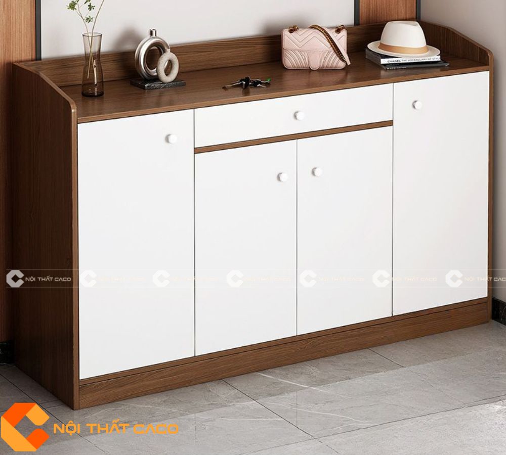 Tủ Giày Dép Gỗ MDF Phủ Sơn Bền Bỉ Vân Gỗ Bắt Mắt - TG057