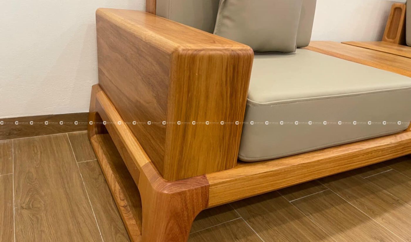 Bộ sofa gỗ sồi tự nhiên vân gỗ sang trọng