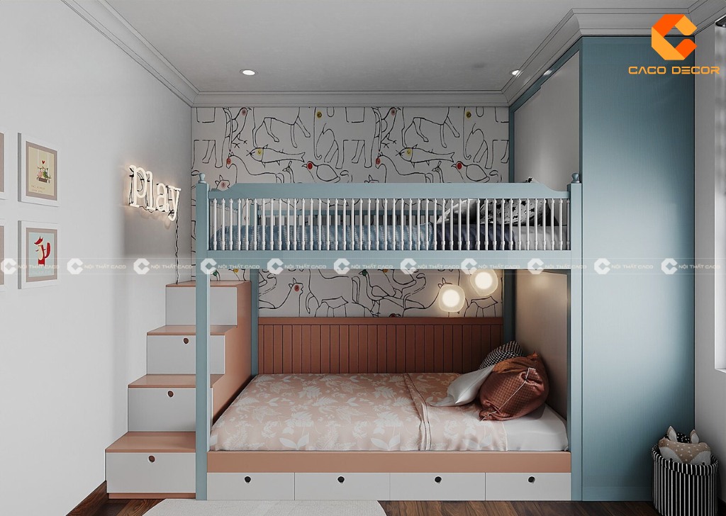 Giường tầng trẻ em thông minh giúp tối ưu không gian ngủ cho bé