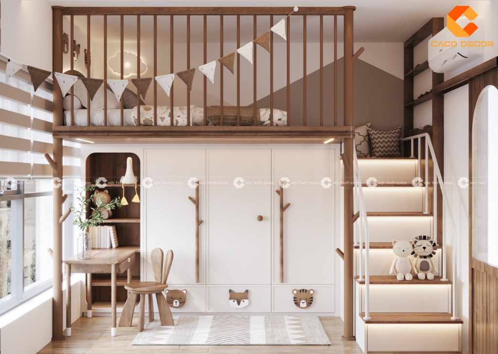 Giường tầng kết hợp tủ quần áo 