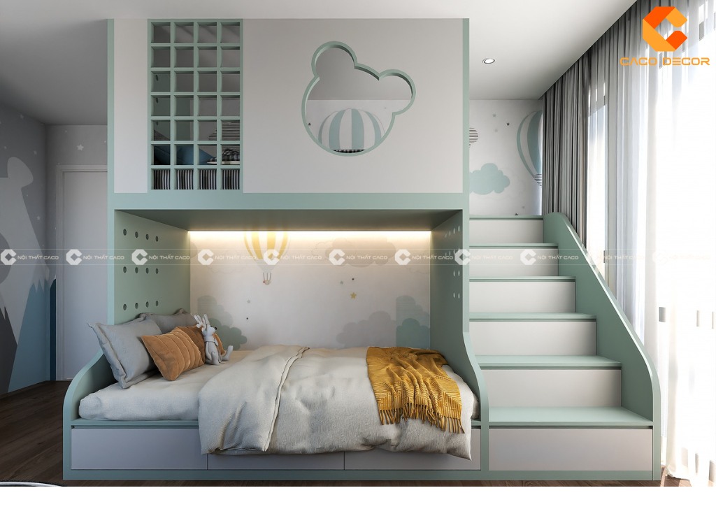 Giường tầng gỗ công nhiệp thiết kế theo yêu cầu khách hàng 