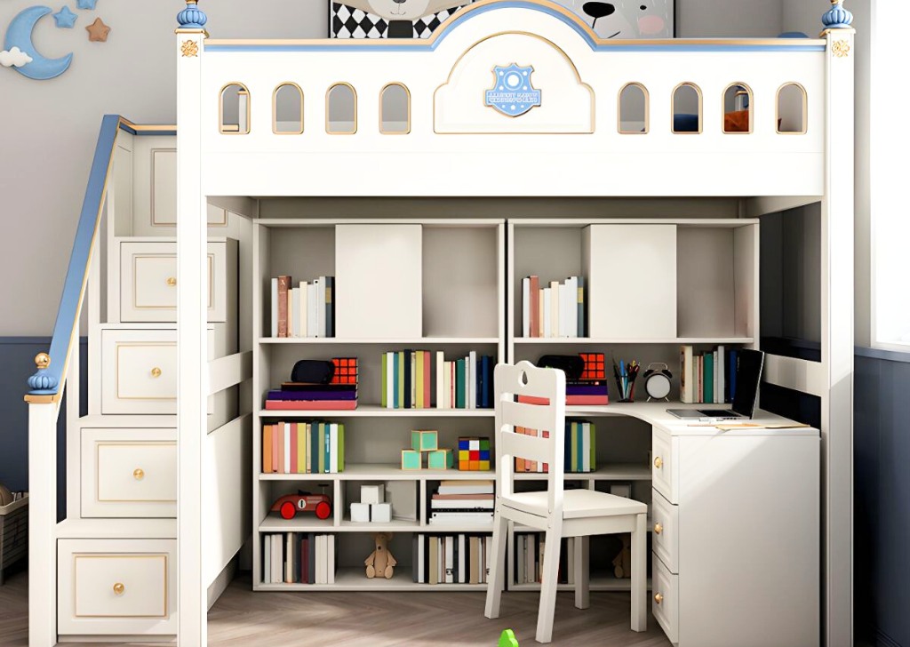 Giường tầng kết hợp bàn học 