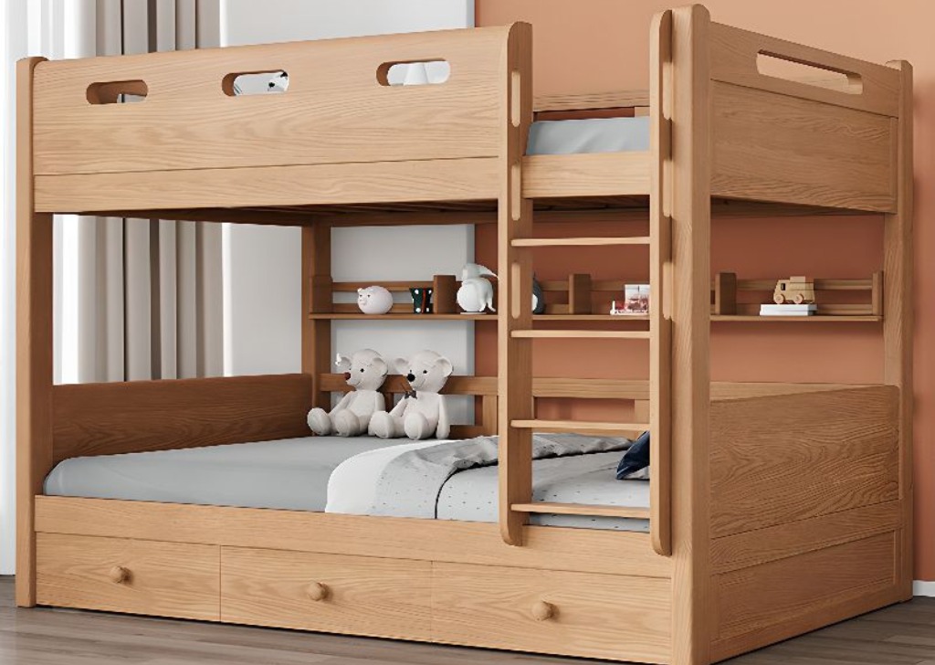 Giường tầng gỗ sồi tự nhiên 