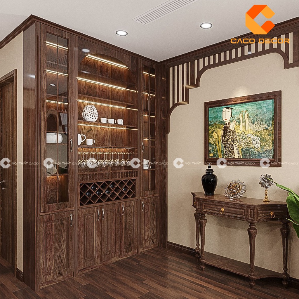 Mã SP15 trong BST các mẫu tủ rượu gỗ tự nhiên tại Nội Thất CaCo