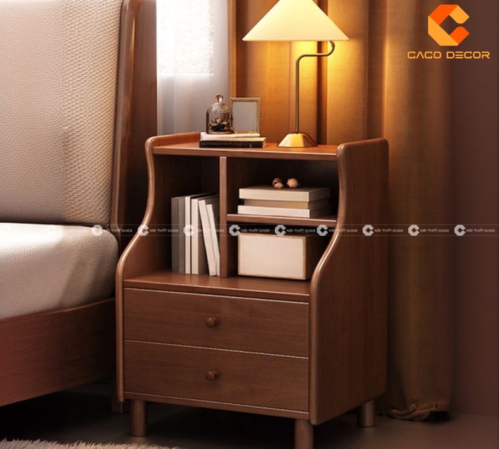 Tủ đầu giường gỗ xoan đào tự nhiên cao cấp