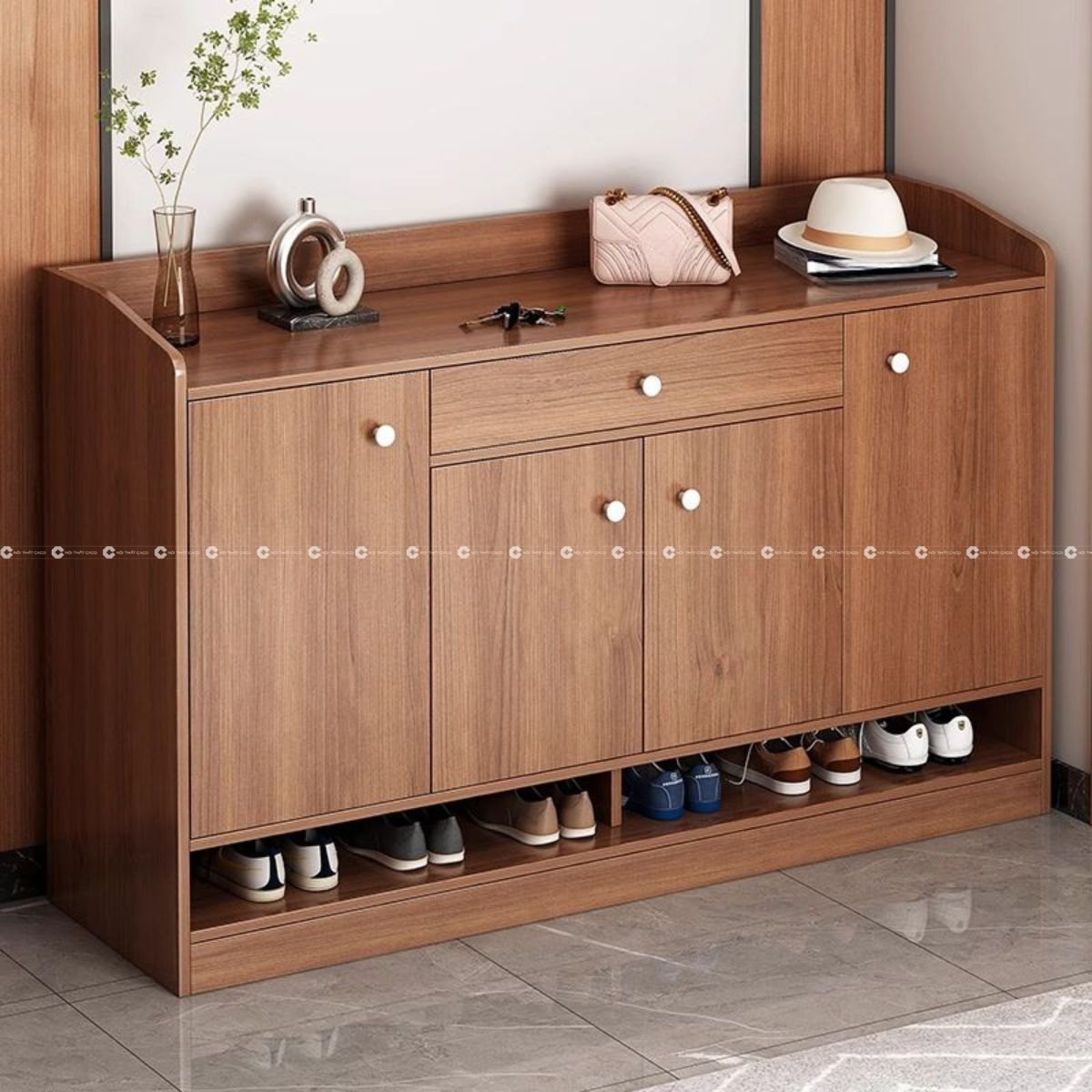 Tủ giày dép gỗ MDF phong cách