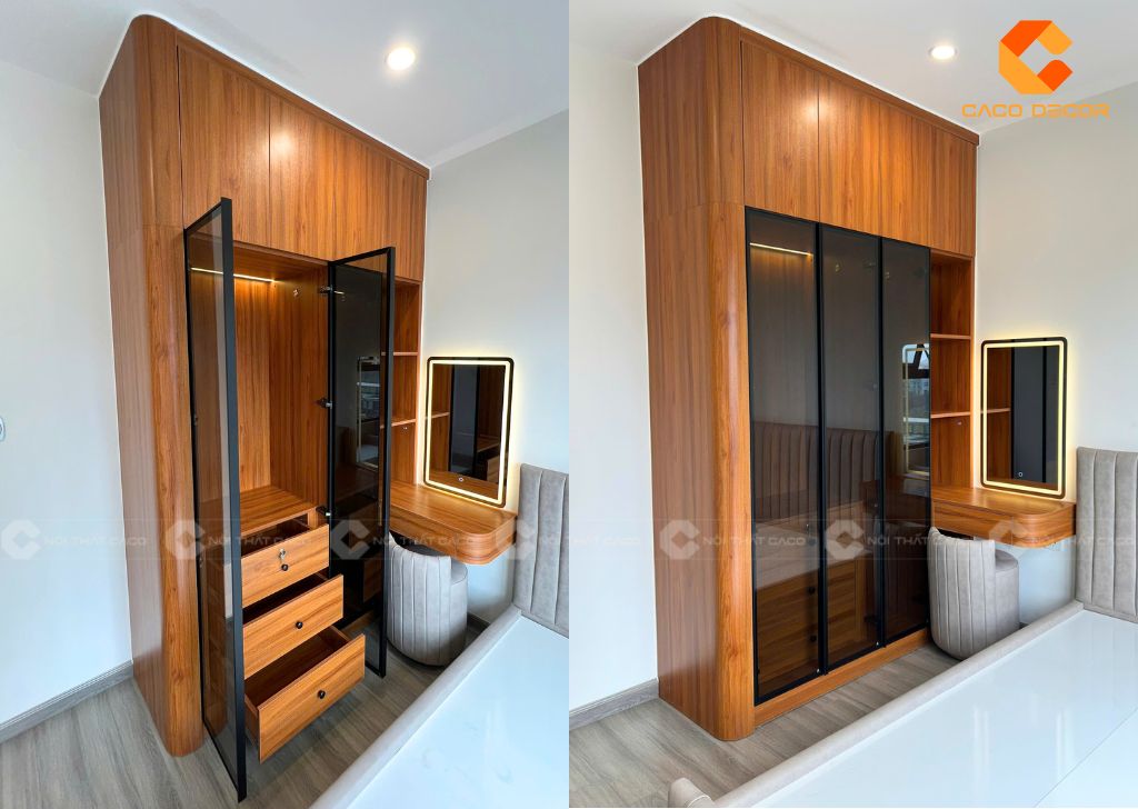 Ảnh chụp thực tế mẫu tủ quần áo cánh kính