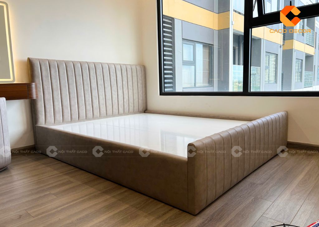 Mẫu giường ngủ bọc nệm chụp thực tế