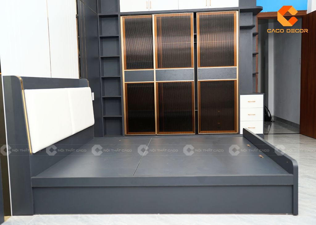 Giường Ngủ Gỗ Công Nghiệp Bọc Nệm Đầu Giường - GN076 6