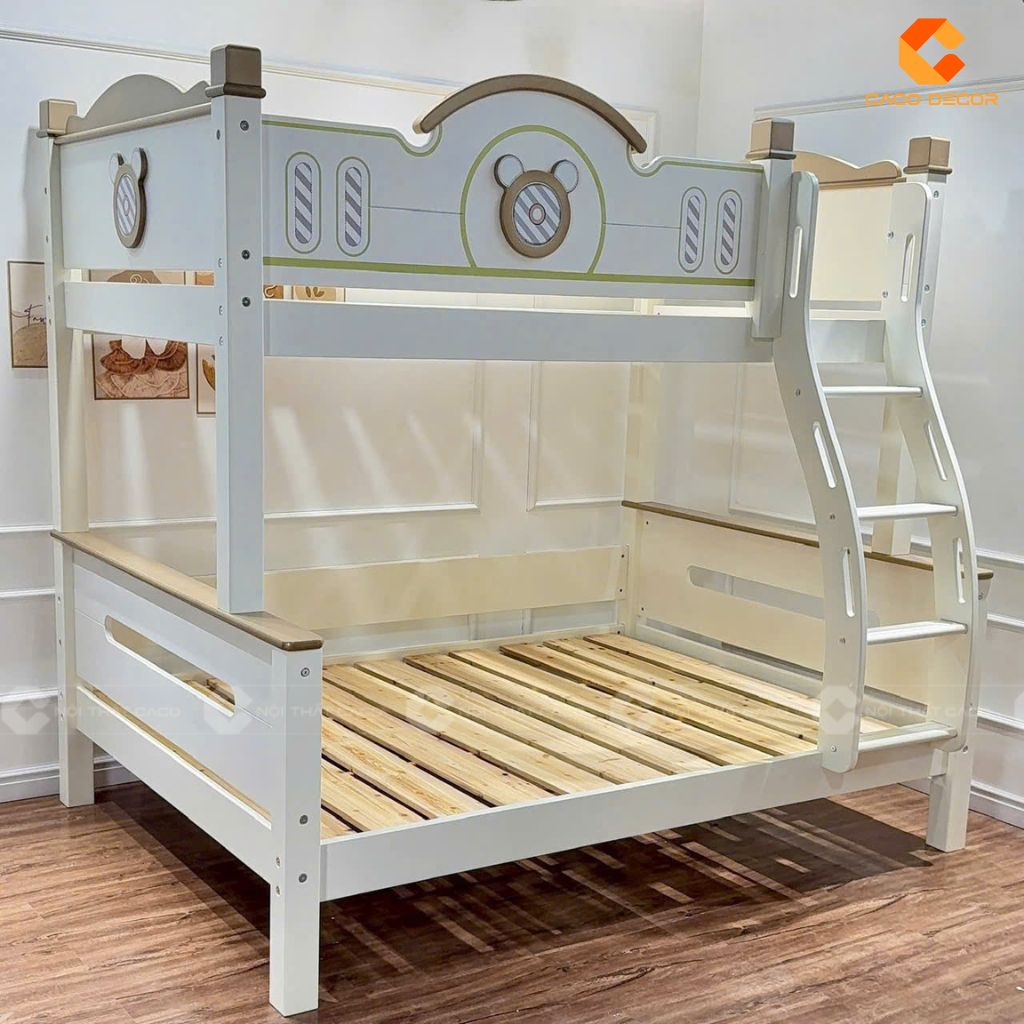 Giường tầng GT065 phối màu trung tính dễ phối nội thất