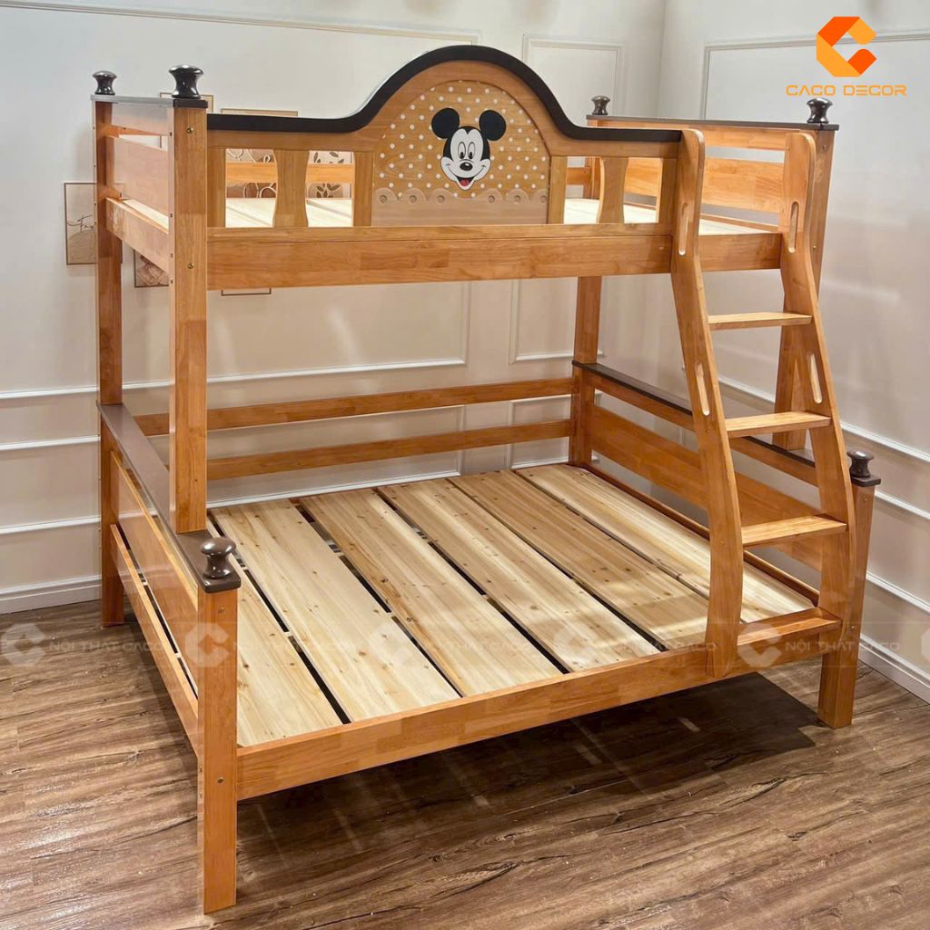 Mẫu giường tầng GT068 gỗ tự nhiên có độ bền cao