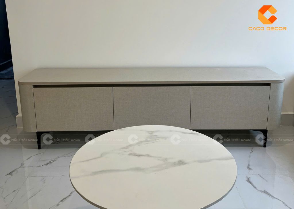 Hình ảnh thực tế thi công kệ tivi và bàn trà