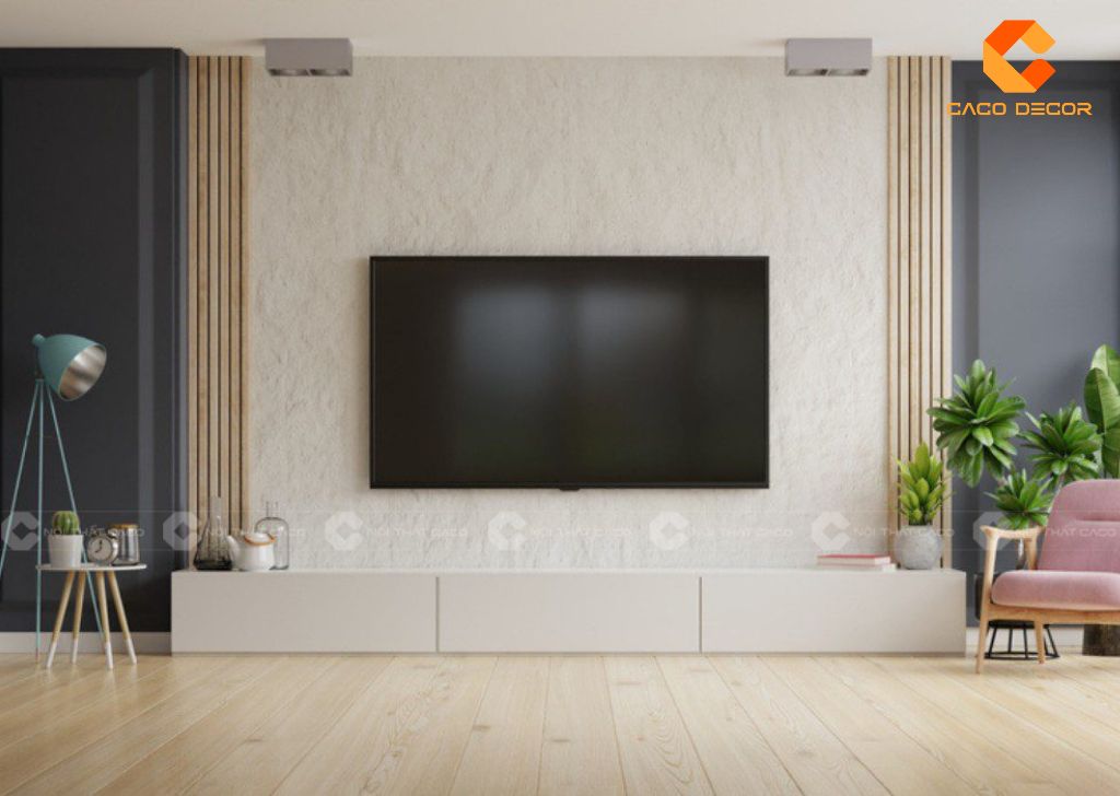 Mẫu kệ tivi gỗ công nghiệp màu trắng đẹp cho phòng khách