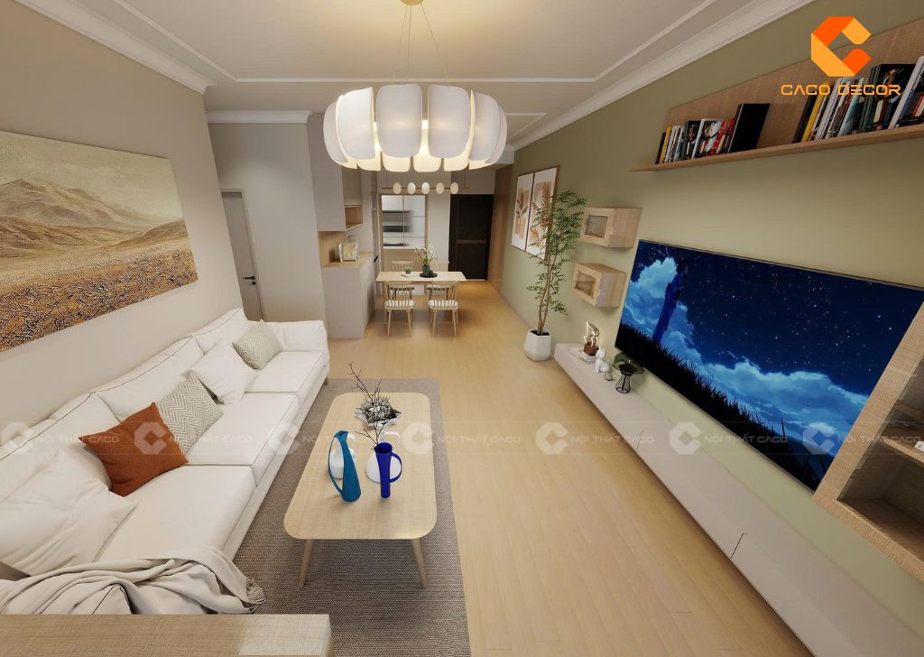 Không gian phòng khách hiện đại ấm cúng