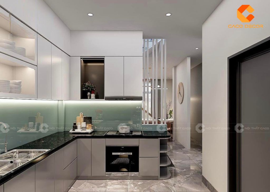 Tủ Bếp Gỗ Công Nghiệp TBM081 Chữ U Hiện Đại 2