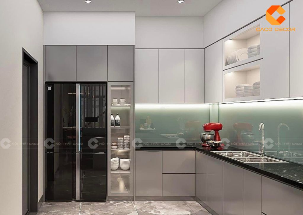 Tủ Bếp Gỗ Công Nghiệp TBM081 Chữ U Hiện Đại 3