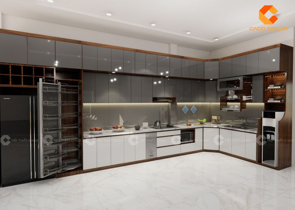 Tủ bếp gỗ công nghiệp TBM083 bền bỉ