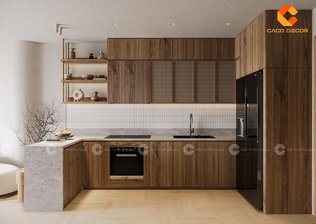 Tủ Bếp Gỗ Công Nghiệp TBM089 Hiện Đại Giá Tốt 1