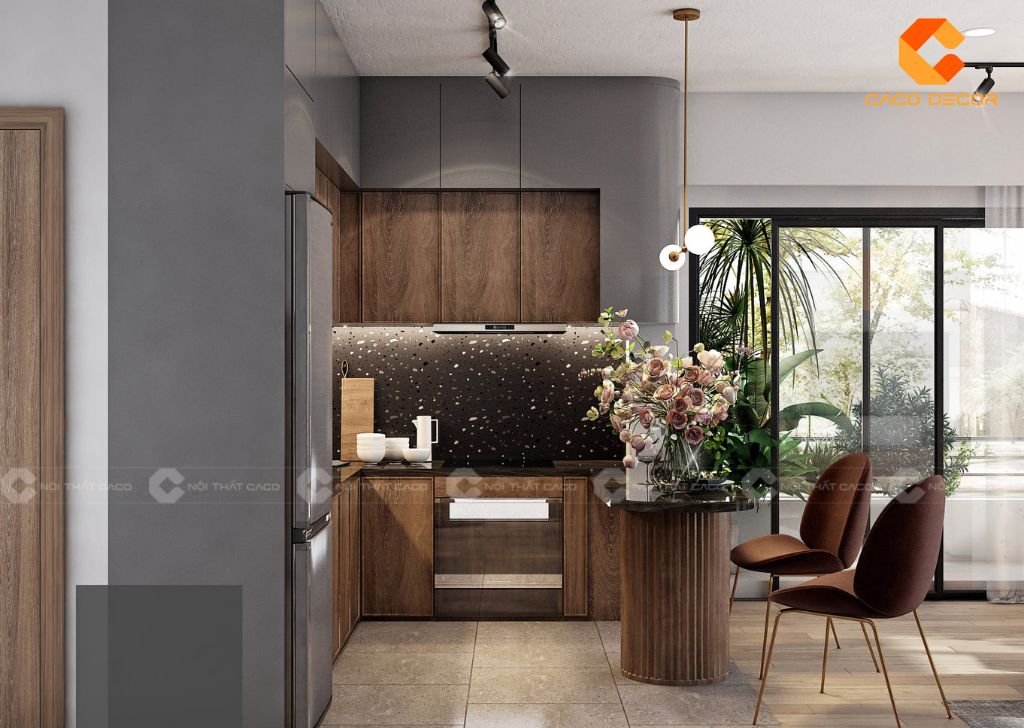 Tủ Bếp Gỗ Công Nghiệp TBM090 Chữ L Hiện Đại 2