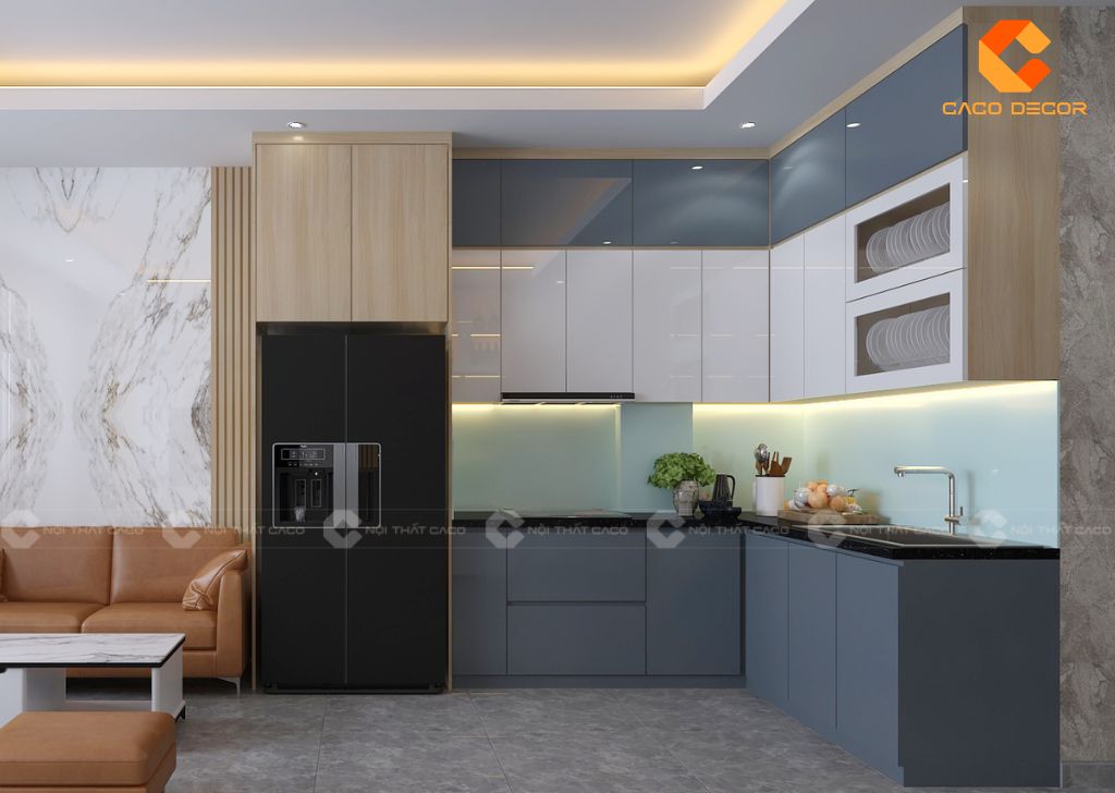 Tủ Bếp Gỗ Công Nghiệp TBM095 Thiết Kế Hiện Đại 1