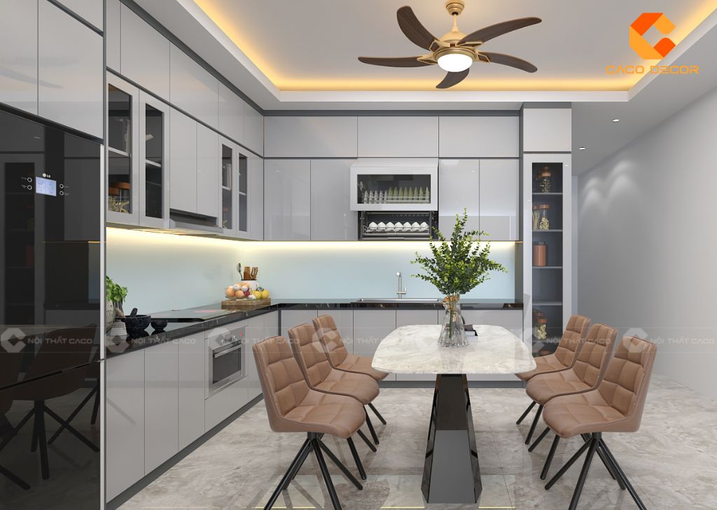 Tủ Bếp Gỗ Công Nghiệp TBM098 Sang Trọng, Chuẩn Công Năng 2