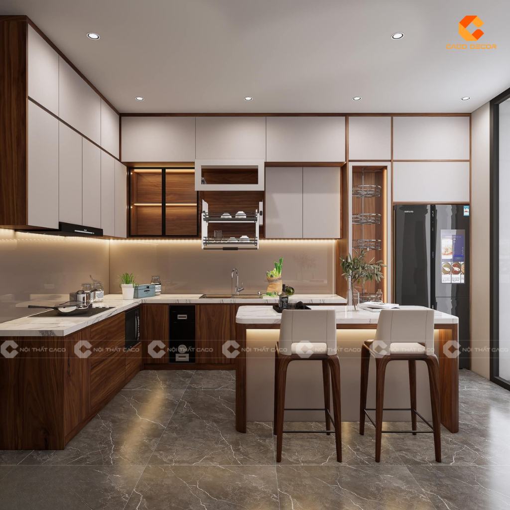 Tủ Bếp Gỗ Công Nghiệp TBM102 Đẹp Hiện Đại 3