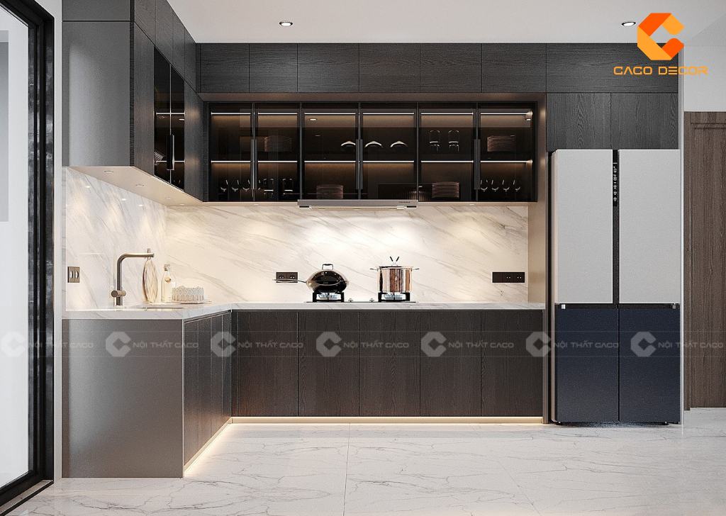 Tủ Bếp Gỗ Công Nghiệp TBM105 Sang Trọng  1