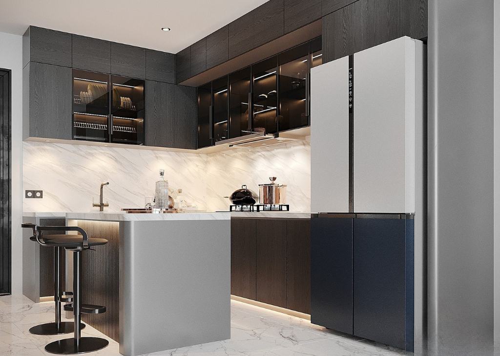 Tủ Bếp Gỗ Công Nghiệp TBM105 Sang Trọng  2