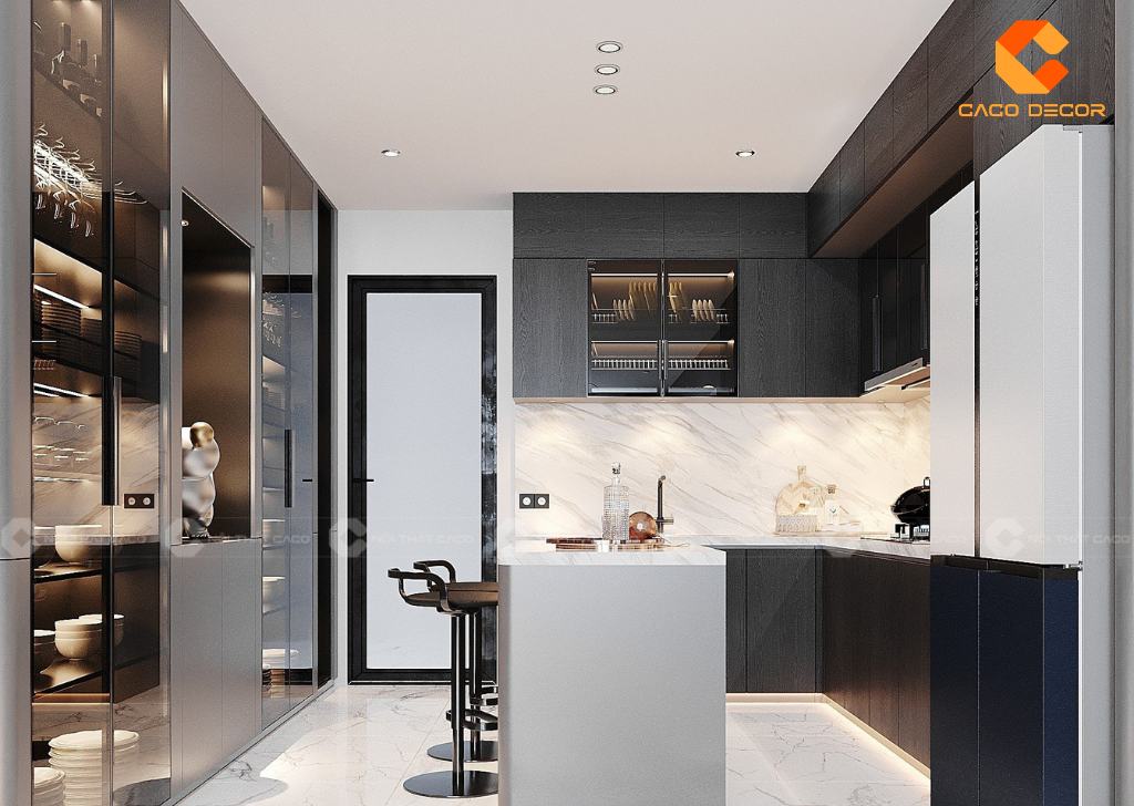 Tủ Bếp Gỗ Công Nghiệp TBM105 Sang Trọng  3