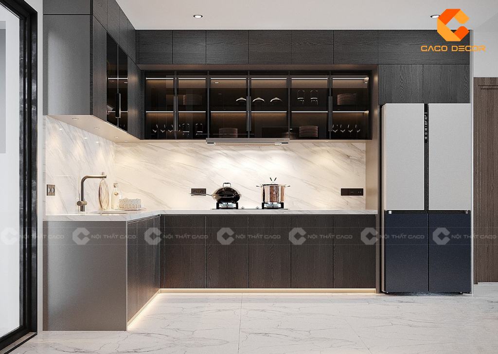 Tủ Bếp Gỗ Công Nghiệp TBM105 Sang Trọng  4