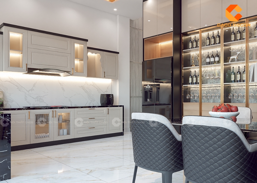 Tủ bếp gỗ công nghiệp TBM110 bền đẹp tối ưu công năng