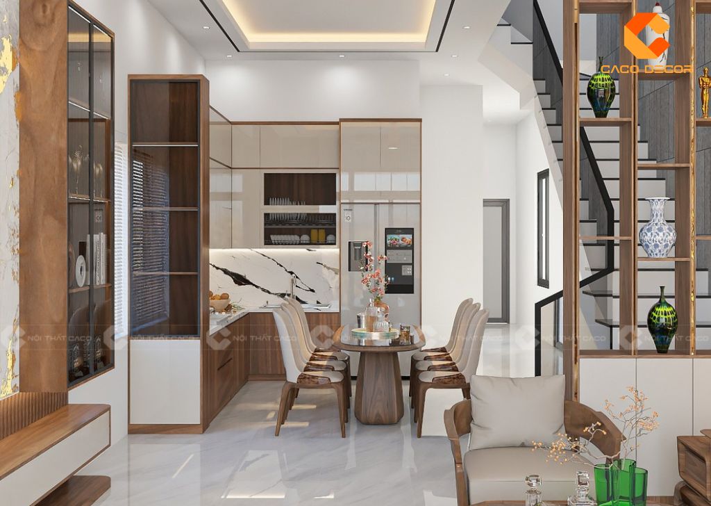 Tủ Bếp Gỗ Công Nghiệp TBM114 Chữ L Giá Tốt 3