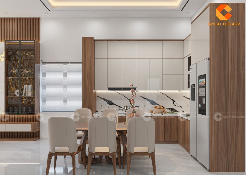 Tủ Bếp Gỗ Công Nghiệp TBM114 Chữ L Giá Tốt 2