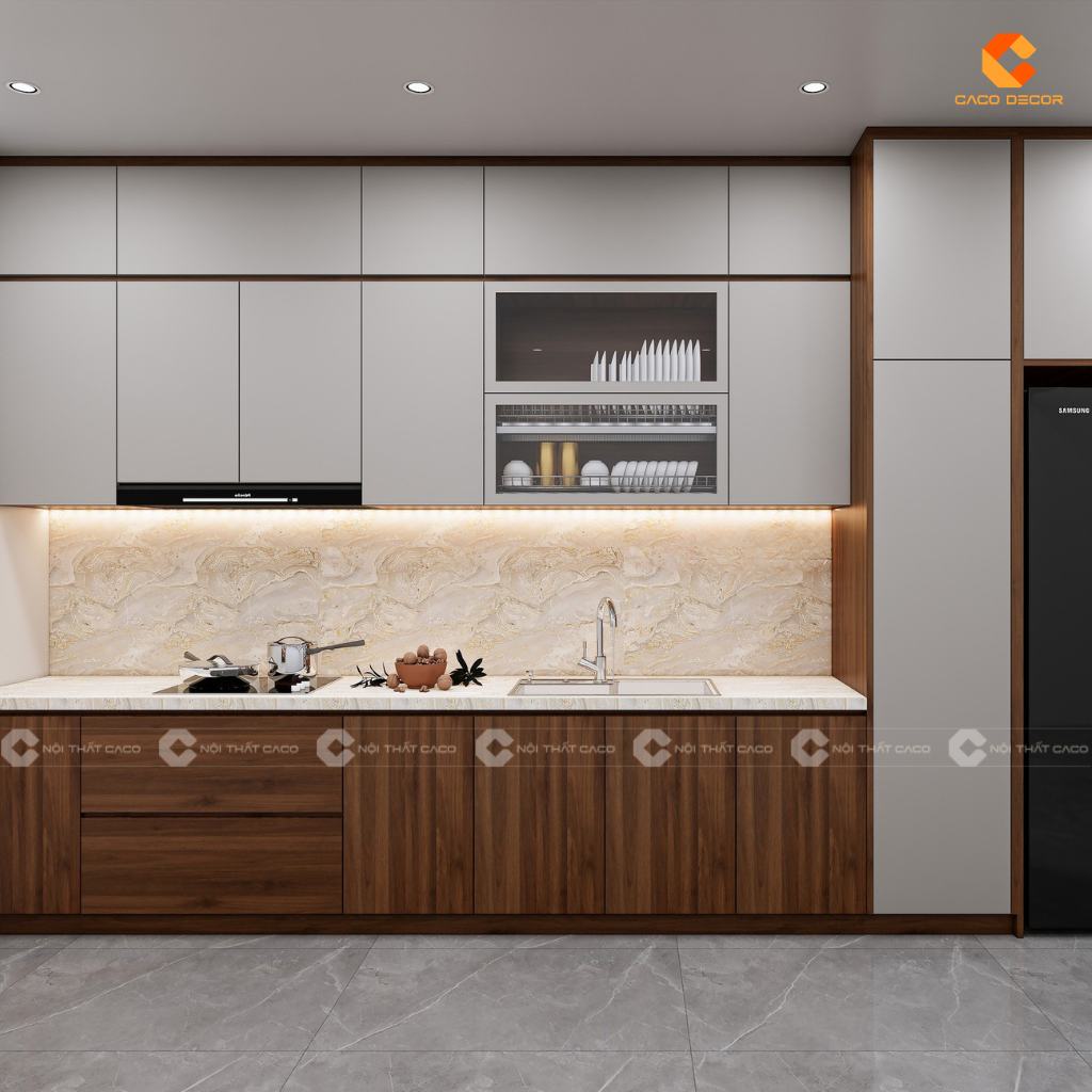 Tủ Bếp Gỗ Công Nghiệp TBM101 Hiện Đại 2