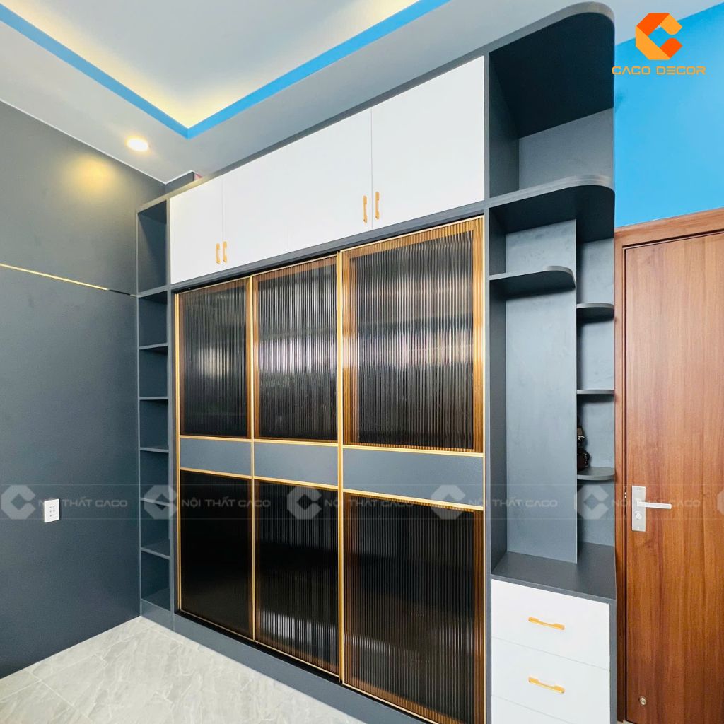 Mẫu tủ quần áo TAK055 bàn giao tại nhà khách