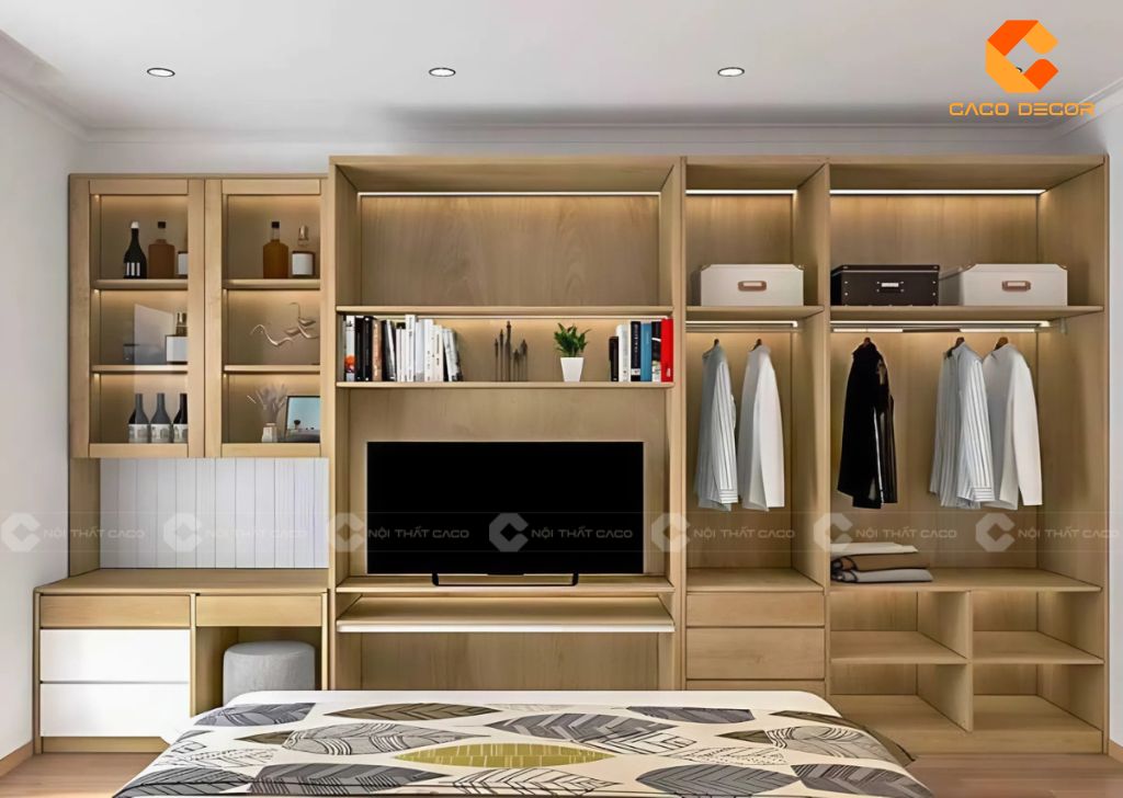 Top mẫu tủ quần áo kết hợp kệ tivi hiện đại sang trọng 20