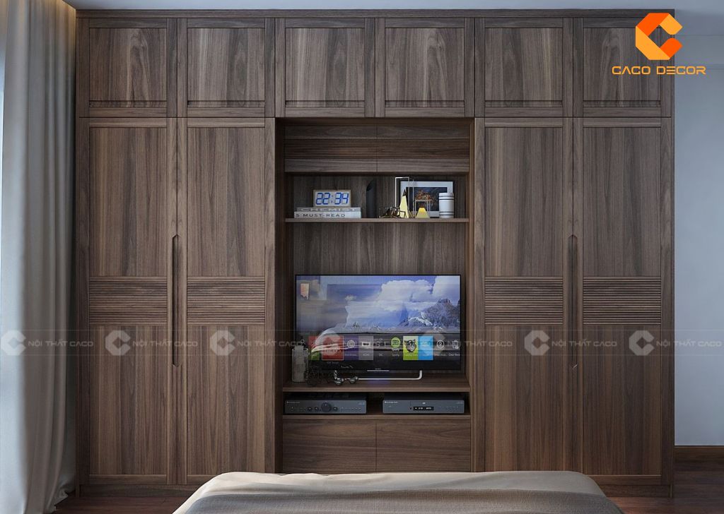 Top mẫu tủ quần áo kết hợp kệ tivi hiện đại sang trọng 16