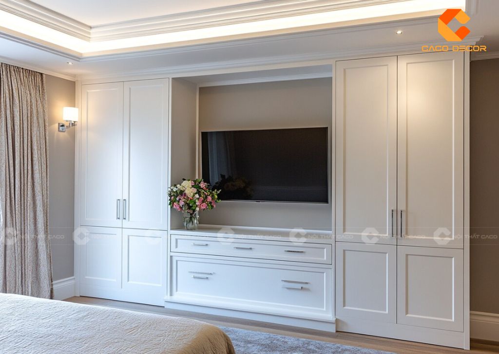 Top mẫu tủ quần áo kết hợp kệ tivi hiện đại sang trọng 9