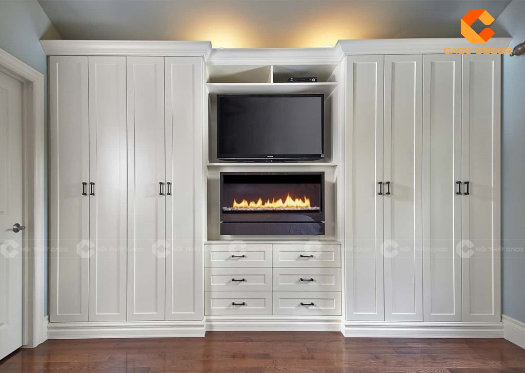 Top mẫu tủ quần áo kết hợp kệ tivi hiện đại sang trọng 8