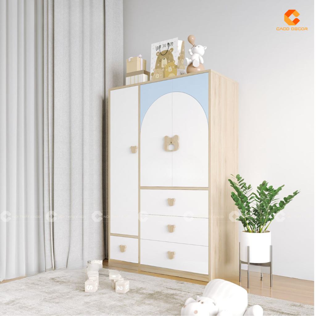 Tủ Quần Áo Trẻ Em Đẹp Hiện Đại, An Toàn Tại Nội Thất Caco 13
