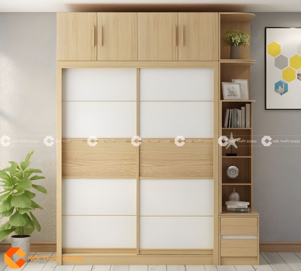 Tủ Quần Áo Cửa Lùa Gỗ MDF Màu Sắc Nhã Nhặn Tinh Tế - TAL082