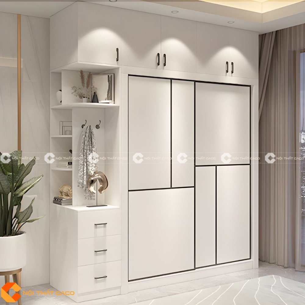 Tủ Quần Áo Cửa Lùa Gỗ MDF Hiện Đại Sang Trọng Tối Ưu - TAL084