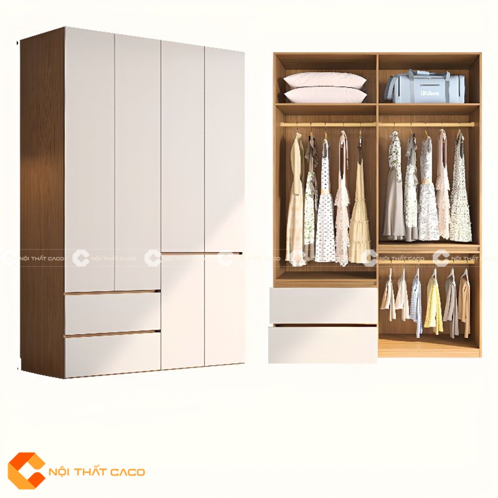 Tủ quần áo gỗ MDF thiết kế sang trọng bền bỉ