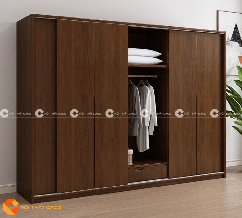 Tủ quần áo gỗ MDF thiết kế cửa lùa sang trọng hiện đại