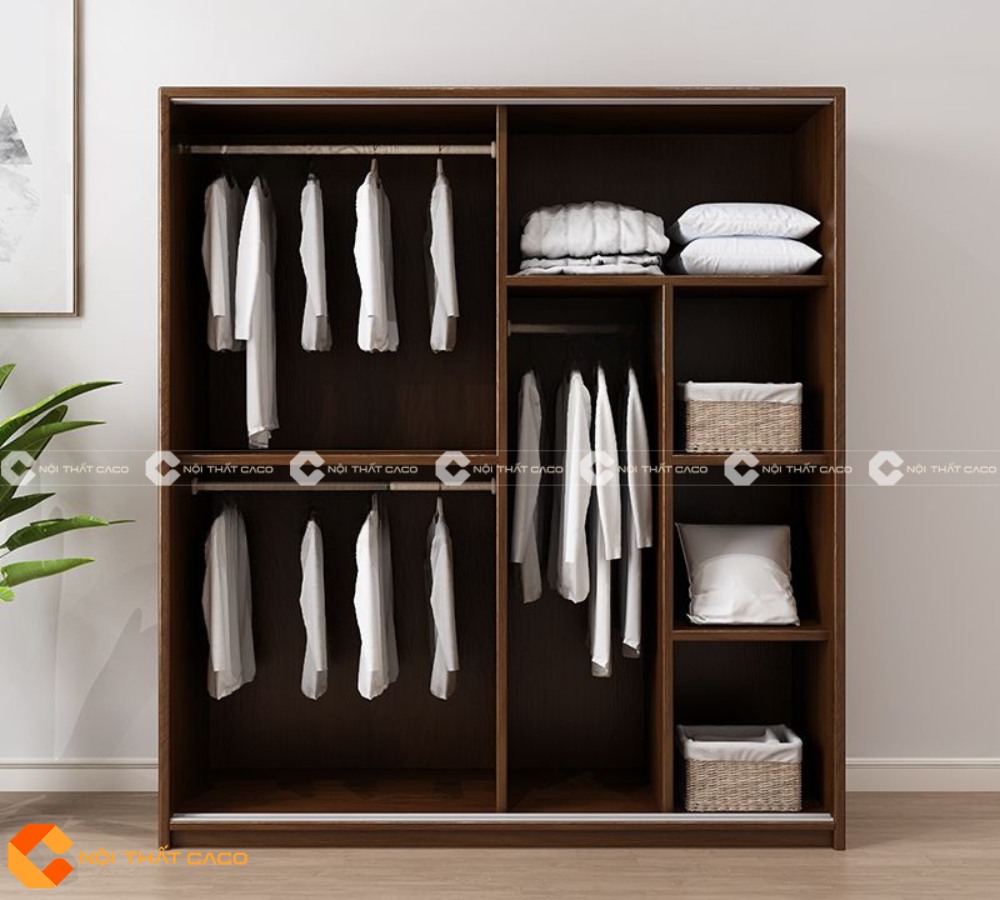 Tủ áo gỗ MDF ngăn chứa được thiết kế khoa học giúp tối ưu không gian